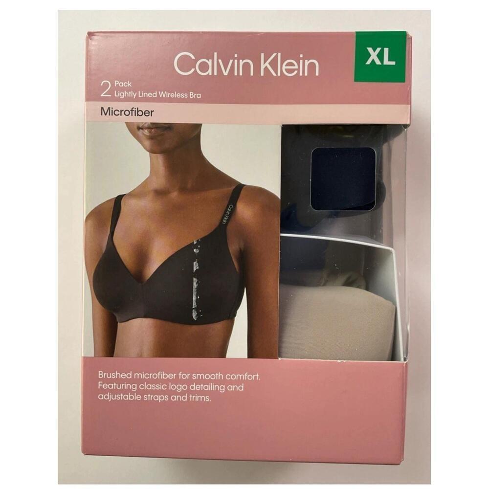 Calvin Klein 2-Pack Lightly Lined Wireless Microfiber, Multicolor Size.XL. AU